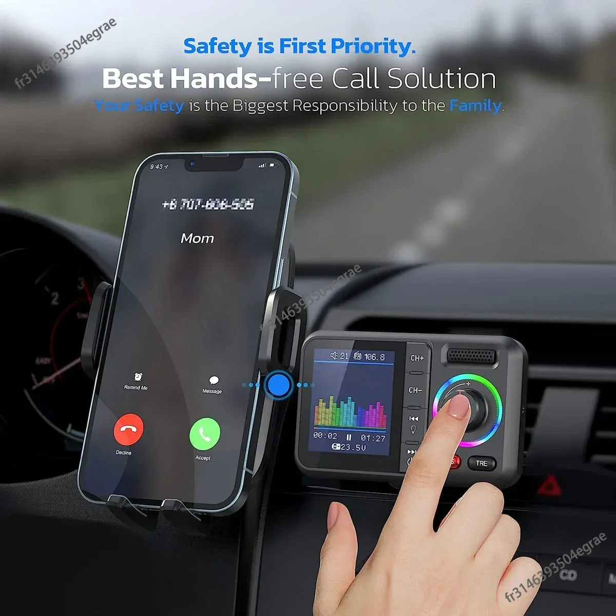Fm Transmitter - Беспроводной FM-трансмиттер с большим цветным экраном,