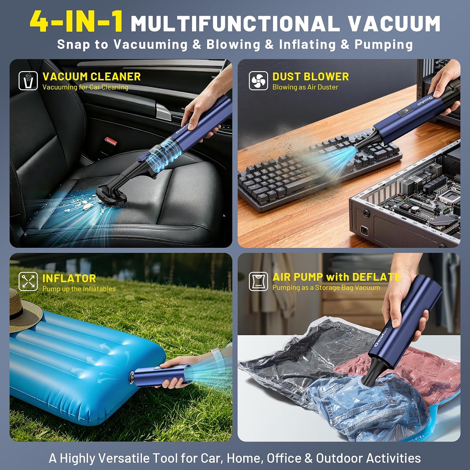Беспроводной пылесос и воздухо – обзор и цена Car Vacuum Cleaner